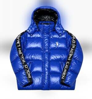 Polo Ralph Lauren Down Jacket Women’s Royal Blue Big Pony Hooded Puffer SIZE XL